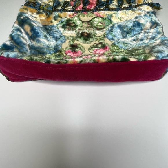 Just Be Blue and Green Crossbody Carpet Bohemian Bag with Geometric Pattern - Picture 11 of 16